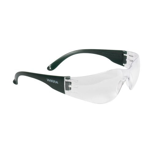 Zero Safety Glasses Clear Lens Green Arms